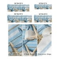 thumbnail image 4 of Rod Pocket Window Valances Starfish Shell on Blue Wood Grain Short Kitchen Curtains Summer Ocean Window Treatment Drapes for Bedroom Bathroom Living Room 42x18In,1 Panel, 4 of 7
