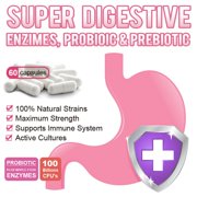 ZHPHK Ultra Digestive Enzyme Supplement Probiotic 60 Non-GMO Vegetarian Capsules