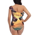 thumbnail image 5 of Honeii Colorful Wave Dragon Head for women's one-piece swimsuit featuring a chic one-shoulder design experience elegance and style in the water-Large, 5 of 6