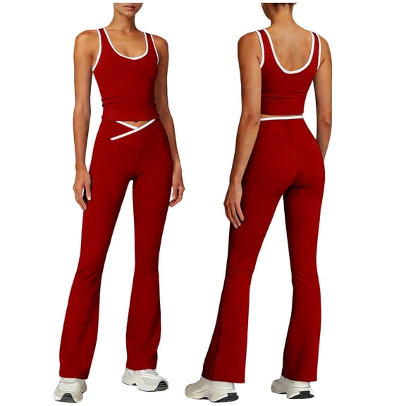 Aofany Workout Sets for Women 2 Piece Tracksuit Set Athletic Yoga Outfits Stretchy Yoga Workout Set Comfortable Gym Leggings And Short Sleeve Top Set