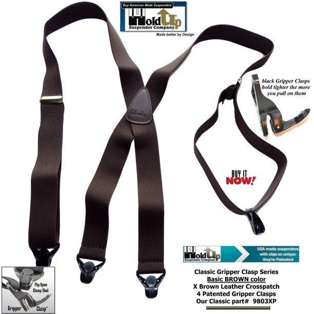 Holdup Suspender Company Inc. HoldUp Brand Basic Brown Xback Classic