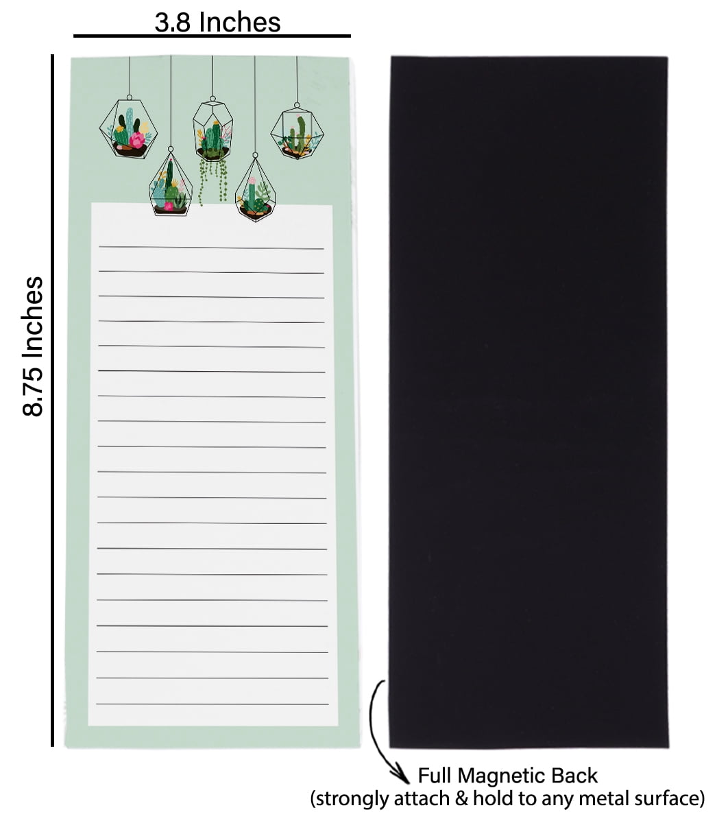 Inkdotpot Pack of 3 Magnetic Fridge To-Do List Notepads- Magnetic Memo Pads For Refrigerator-(50 Sheets Each)-4W