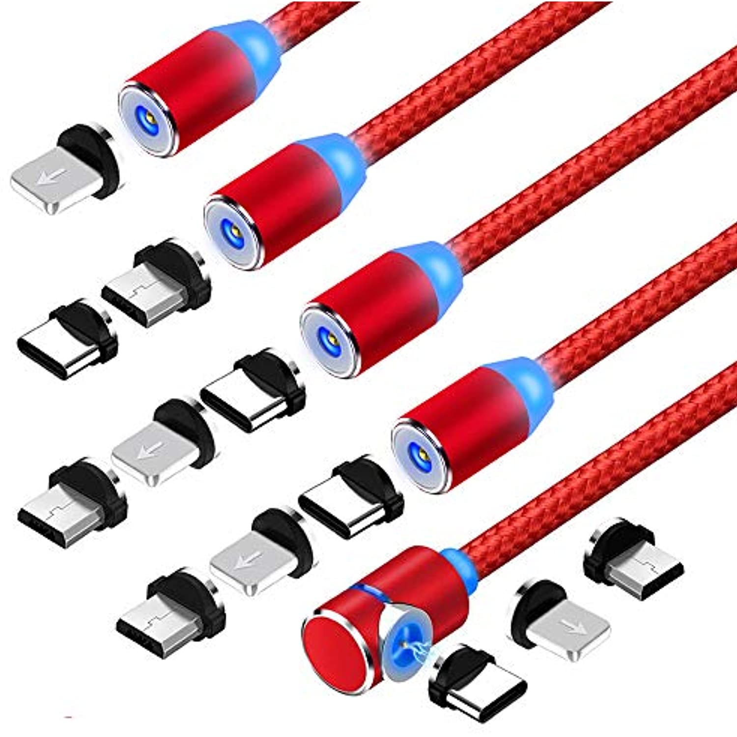 Phone Charger Cable， 3 in 1 Cable, (5Pack,1.5ft/3ft/3ft/6ft