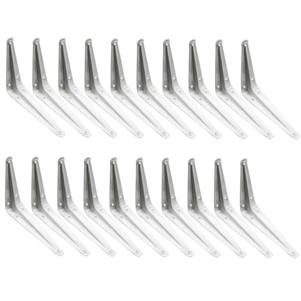20 soportes de estantería angulares de metal blanco estilo londinense. 3x4 pulgadas