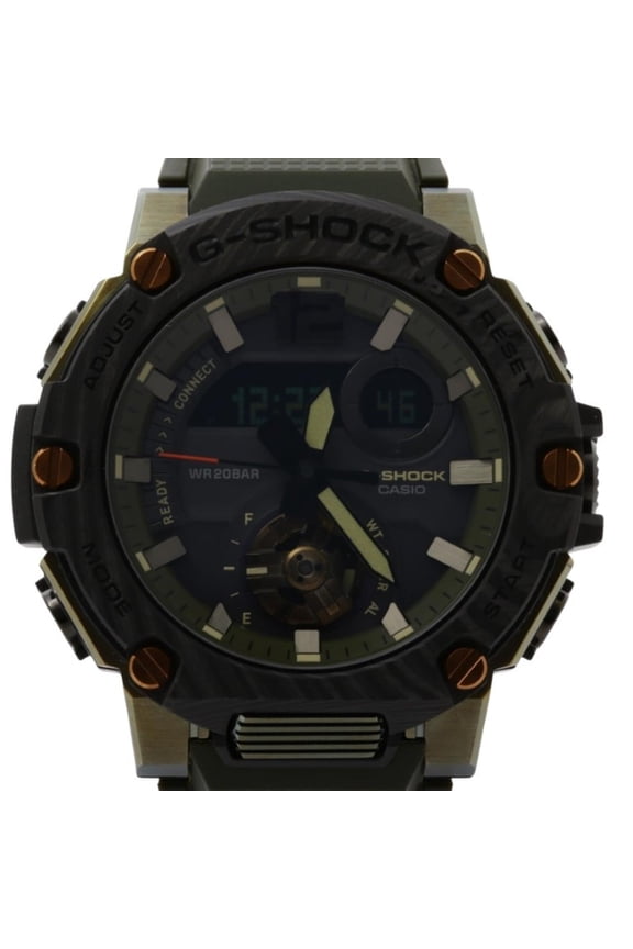 Pre-Owned CASIO G-SHOCK G-STEEL GST-B300 Series GST-B300XB-1A3JF Black Khaki Resin SS Carbon...