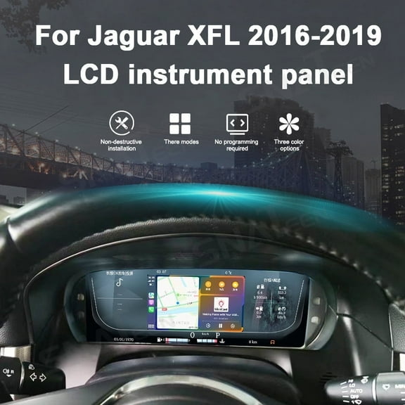 SNATEEN Car Digital Cluster LCD Screen Instrument Panel for Land Rover Jaguar XFL 2016 2017 2018 2019 Models Virtual Cockpit Speedometer Dashboard Upgrade Universal Fit Linux Car Accessories