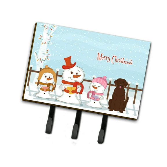 Merry Christmas Carolers Chocolate Labrador Leash or Key Holder