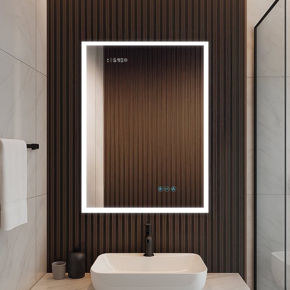 Blossom Sirius 24" LED Medicine Cabinet with Right Hinge, Mirrors, Defogger & Dimmer and USB Outlets