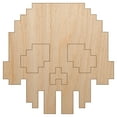 thumbnail image 1 of Pixel Digital Skull Wood Shape Unfinished Piece Cutout Craft DIY Projects - 6.25 Inch Size - 1/4 Inch Thick, 1 of 7