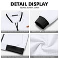 thumbnail image 7 of Vxararl Zip Up Collared Bomber Windbreaker Jacket for Men, Lightweight Casual Work Golf Outerwear with Zipper Side Pockets for Everyday Fall Outdoor Wear White XL, 7 of 7