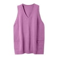 thumbnail image 4 of GEWSEY Women's Plus Size Sweater Vest V Neck Sleeveless Loose Fit Knit Pullover Tank Tops with Pockets (Pink, 4XL), 4 of 5
