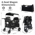thumbnail image 3 of AILEEKISS Wagon Stroller for 4 Toddlers, 4-in-1 Baby Wagon with Canopy, 59 Pounds, Black, 3 of 11