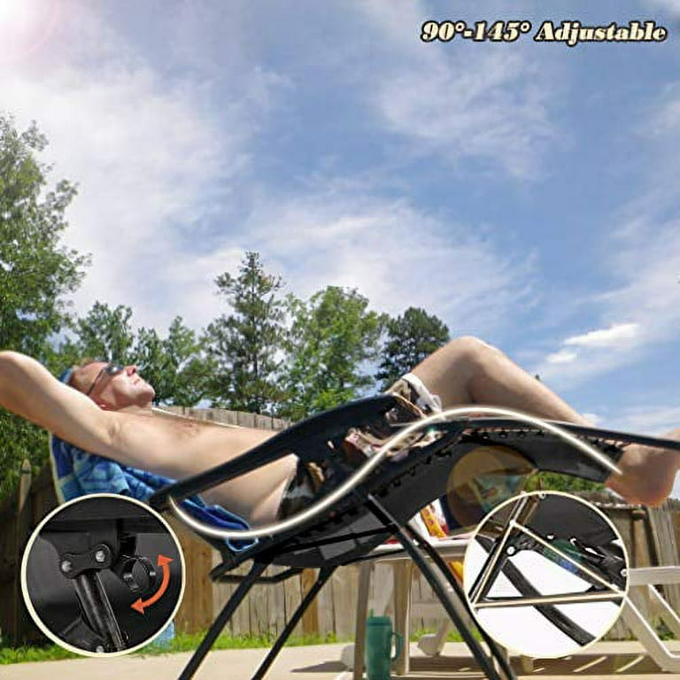 FDW 2 Pack Metal Zero Gravity Chair Black and Gray
