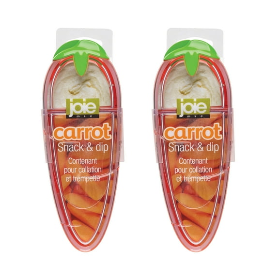 Joie Carrot Snack Container, BPA Free, Sectioned Food Container for Snacks, Set of 2