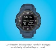 Garmin Instinct Crossover Solar, Rugged Hybrid Smartwatch with Solar, Analog Hands and Digital Display, Tidal Blue