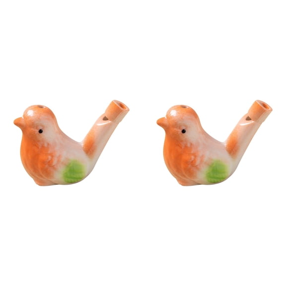 TINGXIN Ceramic Water Bird Whistle Set of 2 - Double Ceramic Bird Whistles with Water Spray, Chirping Sound, Premium Construction, Easy to Use, Portable, for Nature Walks Family Outings