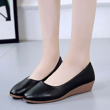 

AXXD Round Toe Pointed Toe Wedge Shallow Comfort Solid Color Black Womens Shoes Fall 2023 Christmas Size 39(US:7)