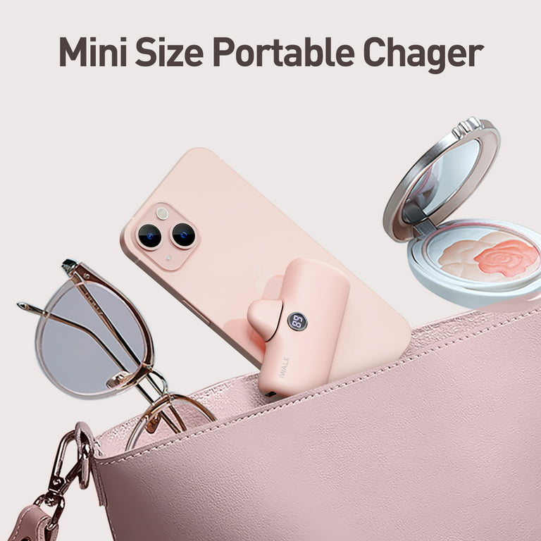 iWALK Portable Charger 4800mAh Power Bank Fast Charging, Compatible with  iphone 14/13/12, Pink 