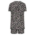 thumbnail image 5 of Qepwscx Women's Pajamas Sets Soft 2 Piece Summer Crew Neck Short Sleeve Sleepwear Pjs + Elastic Waist Short Lightweight Floral Print Tops PJs Graphic Pajama Sets Going Out Outfits Lounge, 5 of 6