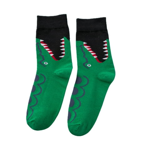 

Adult Hip Hop Crew Socks Funny Shark for Crocodile Print Colorful Skateboard Hos
