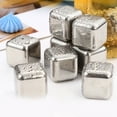 thumbnail image 3 of TidBay 1/4/8/12 Pcs Ensemble de Glaçons en Acier Inoxydable Réutilisables Pierres Rafraîchissantes pour Vin Whisky Design Moderne de Qualité Alimentaire Accessoire de Cuisine pour Fête au Bar, 3 of 7