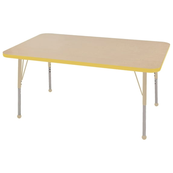 ECR4Kids 30" x 48" Rectangle Everyday T-Mold Adjustable Activity Table, Multiple Colors/Types