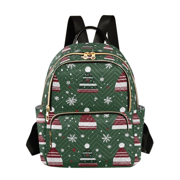 FORMRS Mini Backpack Purse for Women Travel Daypack Casual Shoulder Bag, Christmas Hats