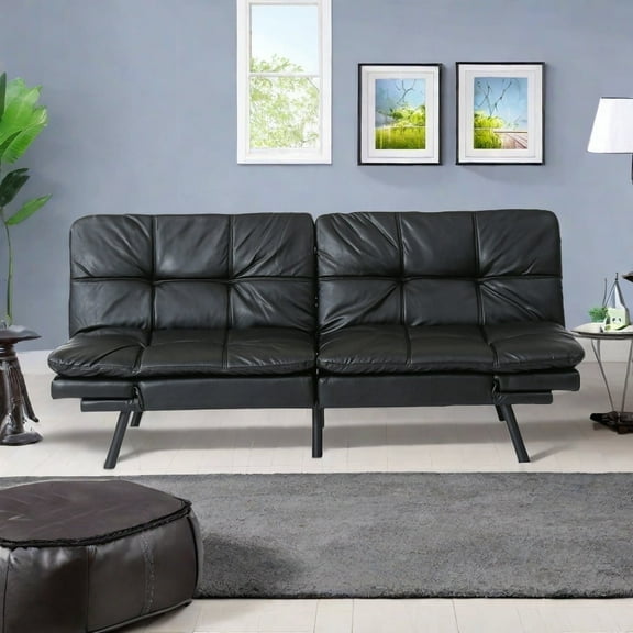 MIDODOFuton Sofa Bed, Convertible Couch Bed with Adjustable Backrests Sleeper Sofa, Loveseat for Small Space Apartment Living Room