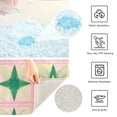 thumbnail image 3 of Yayeee Bath Rug for Bathroom Floor Non Slip Rectangle Fluffy Soft Absorbent Mat, 16"x24", Green Symmetrical Stars, 3 of 7