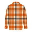 thumbnail image 4 of Womens Plaid Button Down Shirts Lapel Collar Long Sleeve Blouses Loose Fit Checkered Christmas Casual Tops (L, Orange), 4 of 6