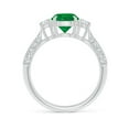 thumbnail image 2 of ANGARA Natural Three Stone 1.2 ct Emerald and Diamond Ring in 14K White Gold for Women (Size-7mm) | May Birthstone, Birthday, Anniversary, Jewelry Gift for Women | Natural Emerald Ring, 2 of 8