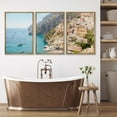 thumbnail image 3 of PixonSign Framed Canvas Print Wall Art Set Italian Sea Shore Beach Cityscape Urban Architecture Photography Realism Scenic Landscape Decorative Colorful Multicolor for Bedroom - 16"x24"x3 Natural, 3 of 5