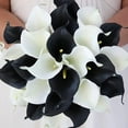 thumbnail image 2 of Ramo de novia artificial de 13.5 pulgadas con 10 flores negras de Halloween, calas de tacto auténtico, ideal for bodas y decoración del hogar., 2 of 7