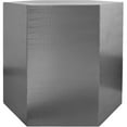 thumbnail image 3 of Meridian Furniture Table d'Appoint Hexagonal en Métal Brossé Chromé, 3 of 4