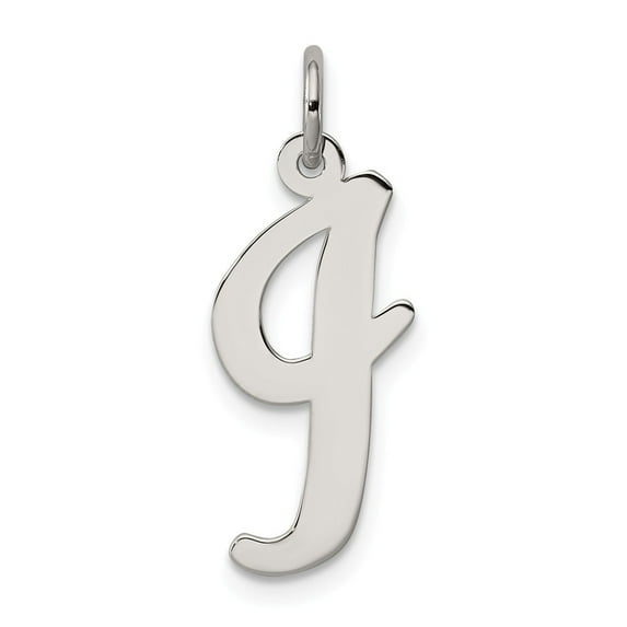 FB Jewels Sterling Silver Rhodium-plated Large Script Initial I Charm