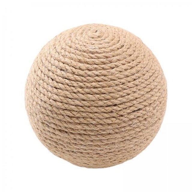 2 bolas rascadoras para gatos, para moler, protección de muebles, pelota rascadora para gatos resistente al desgaste, cuerda de Sisal, juguete , Beige, 5 piezas