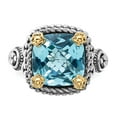 thumbnail image 5 of Sterling Silver w/14k Accent Polished & Antiqued Swiss Blue Topaz Ring, 5 of 5