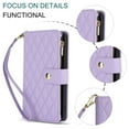 thumbnail image 4 of Decase for Samsung Galaxy S24 FE Wallet Phone Case with Crossbody Lanyard Strap&Wrist Strip,Shockproof Stylish Zipper Pockets Case with Card Slots+Cash Slots,PU Leather Folio Book Design,Purple, 4 of 11
