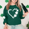 thumbnail image 4 of Besolor Chandail en Molleton pour Femmes St Patricks Day Trèfle Imprimé Manches Longues Pull Décontracté Col Rond Graphique, 4 of 5