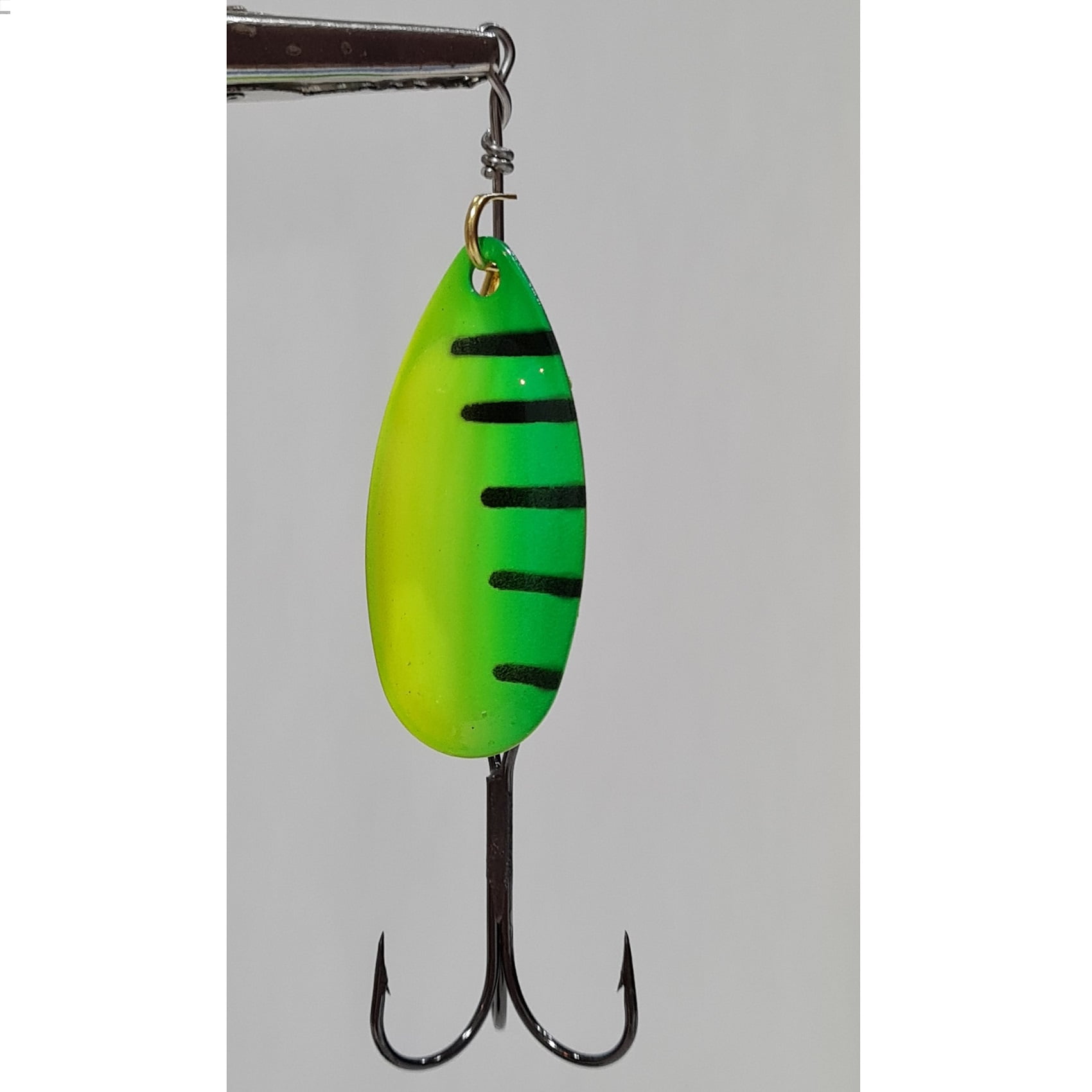 Spinner Cucharilla Plata-Verde/Amarillo/Negro #1 3Gr 5,6Cms