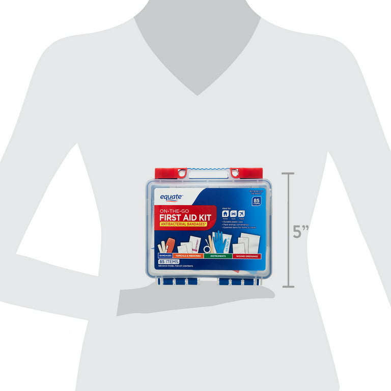 Equate On-The-Go First Aid Kit, 85 Items