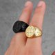 thumbnail image 3 of Anillos de acero inoxidable con cruz de San Benito para hombre, estilo punk, hip hop, para novio, 10 unidades, color negro, 3 of 4