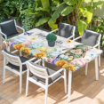 thumbnail image 2 of Spring Easter Table Cloths for 5 Foot Rectangle Tables, Watercolor Floral Rabbits Eggs Butterflies Wood Patio Waterproof Elastic Fitted Tablecloths, Washable Rectangular Table Cover for Camping, 2 of 8