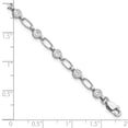 thumbnail image 4 of Finest Gold Sterling Silver Rhodium-Plated Polished CZ Bracelet, 4 of 4