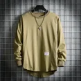 thumbnail image 4 of Sudadera holgada de manga larga con cuello redondo y moderna para hombre, estilo nuevo de otoño, camiseta de capa base de color sólido, camiseta versátil, 4 of 5