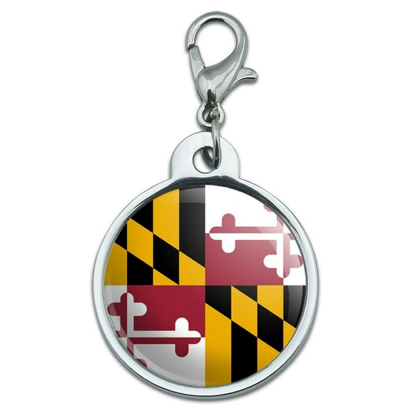 Maryland State Flag Small Metal ID Pet Dog Tag