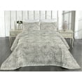thumbnail image 2 of Ambesonne Damask Quilted Bedspread Set 3 Pcs, Vintage Leafy Ethnic Print, King, Dark Eggshell and Ivory, 2 of 4