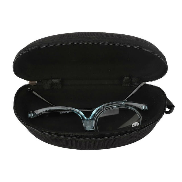 Single Lens Reading Glasses Magnifying Switchable Lens Eye Makeup Spectacles for Elderly Clear Blue Frame +2.00