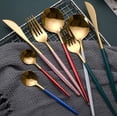 thumbnail image 5 of HHHCPortuguese Tableware 402 Stainless Steel Dinner Knife Fork Spoon Tea Spoon Western Flatware Set Blue, 5 of 5