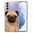 thumbnail image 1 of WIRESTER Transparent Soft Gel TPU Clear Case Slim Protective Cover for Samsung Galaxy S22 6.1" 2022, Clear Pug Dog, 1 of 1